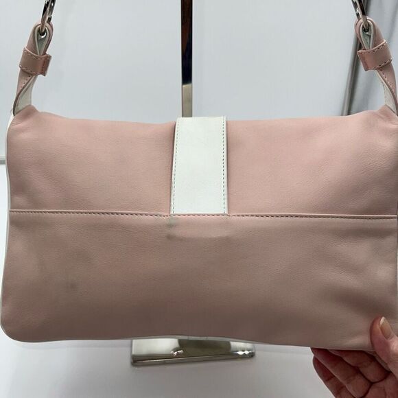 Dolce and Gabbana Lambskin Baby Pink and White Double Pocket Shoulder Bag - Picture 8 of 16